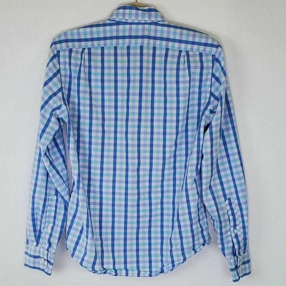 J. CREW SLIM FIT Blue & White Long-Sleeve Shirt, S